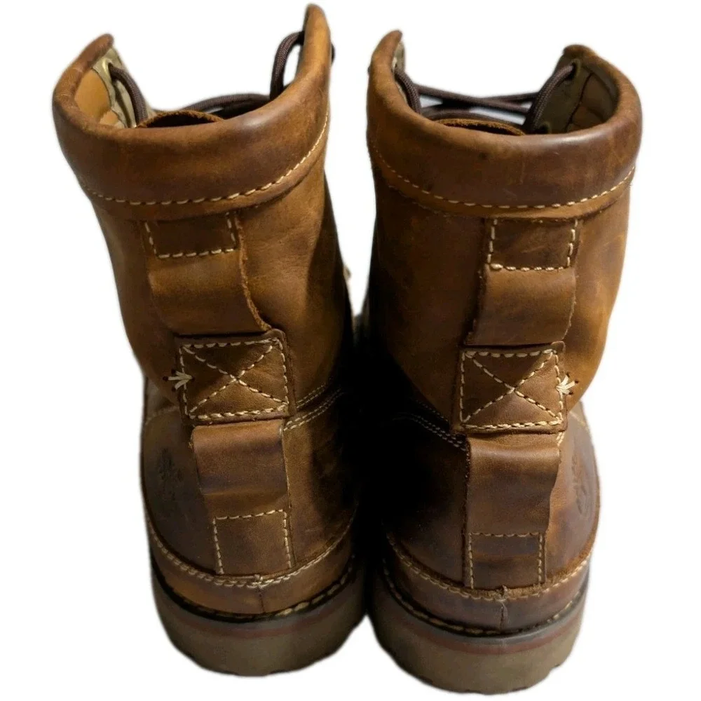 Timberland Originals‎ Mid Boots Mens 12 Brown Leather Waterproof Lace Up 15551